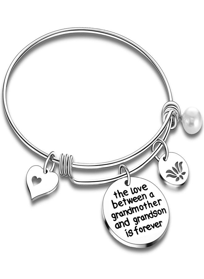 Nimteve Grandma Gifts The Love Between A Grandmother And Grandson Granddaughter Is Forever Bracelet (grandmother and grandson) - Image 1