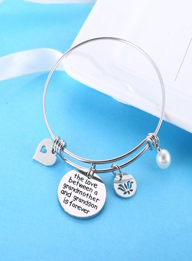 Nimteve Grandma Gifts The Love Between A Grandmother And Grandson Granddaughter Is Forever Bracelet (grandmother and grandson) - Image 2