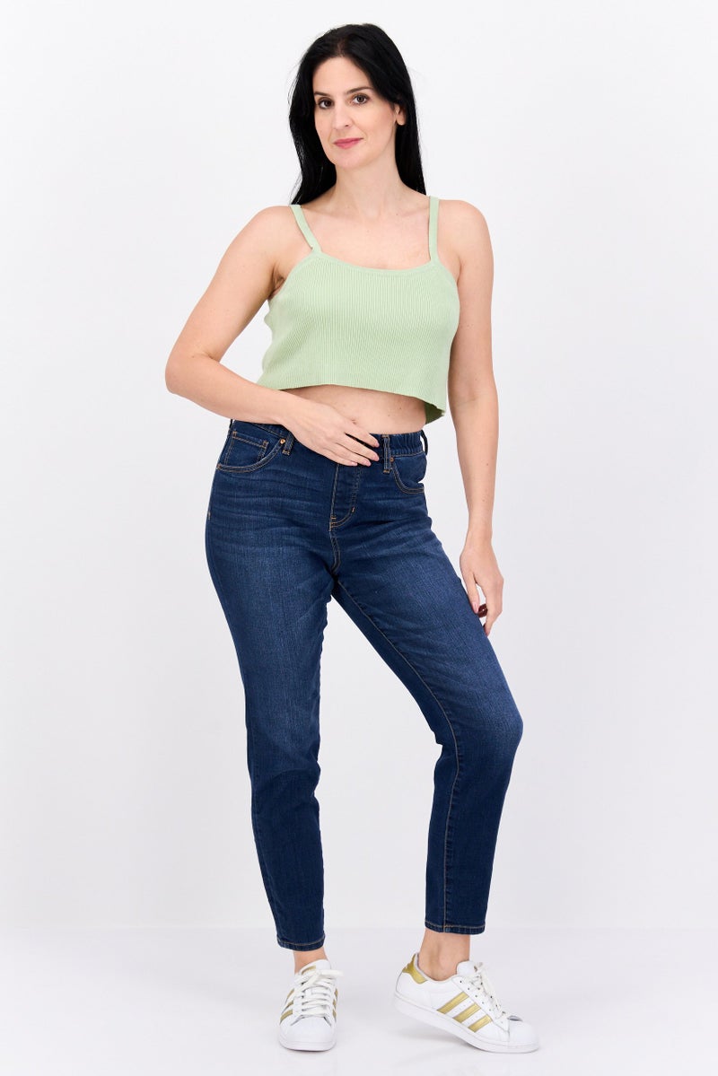 Missguided Women Square Neck Sleeveless Textured Crop Top, Mint Green - Image 2