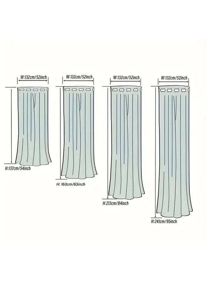 Silvery Blackout Curtains 52x108 Inches Full Blackout Window Treatment With Iron Rings - Image 4
