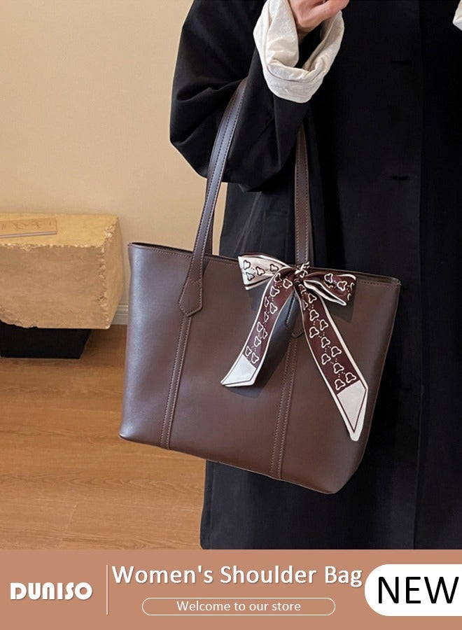 DUNISO Women's Shoulder Tote Bag Faux Leather Handbag for Women Large Capacity Messenger Fashionable Travel Shoulder Bag for Ladies Girls College Students - Image 1