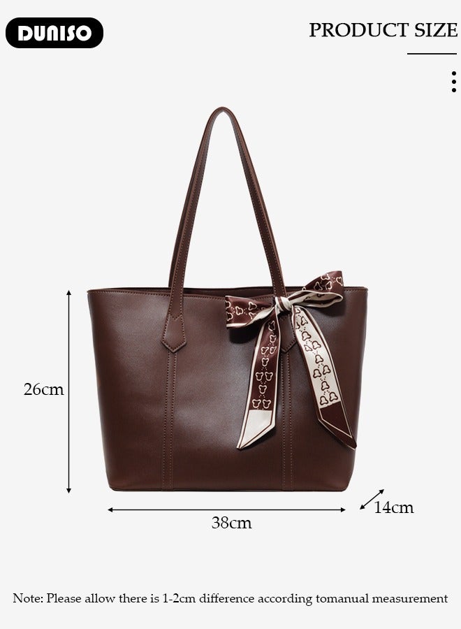 DUNISO Women's Shoulder Tote Bag Faux Leather Handbag for Women Large Capacity Messenger Fashionable Travel Shoulder Bag for Ladies Girls College Students - Image 4