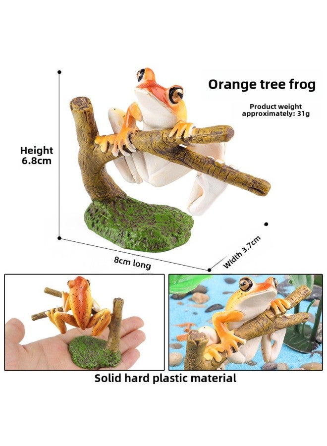 Children's Realistic Insect Toy Animal Models Honeybee Spider Dragonfly erfly Centipede Grasshopper Ant Lizard Figurines-Color:M-3352 Orange And Yellow Tree Frog (tree Climbing) - Image 1