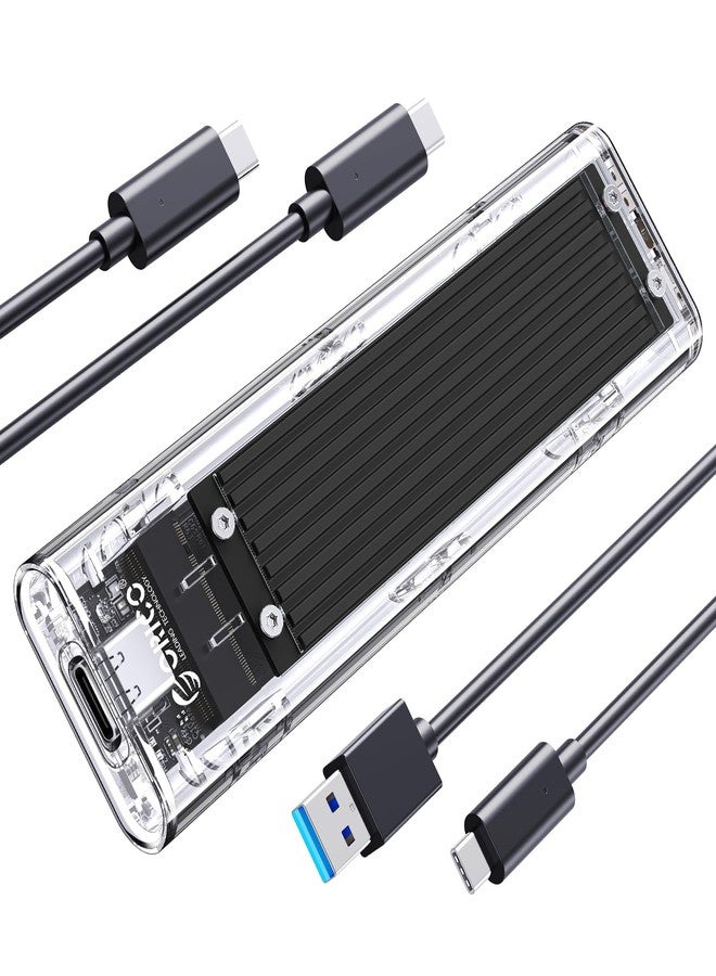 ORICO M.2 NVMe SSD Enclosure, USB 3.2 Gen 2 (10 Gbps), Transparent External Solid State Drive Adapter Enclosure for 2280 2260 2242 2230 PCI-E M2 M-Key SSD, USB Type C Converter Case-TCM2 Black - Image 1