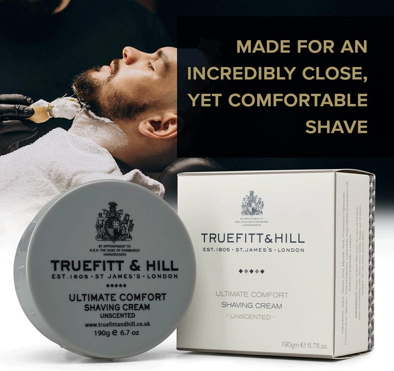 Truefitt & Hill Ultimate Comfort Shaving Cream Bowl - Unscented, 6.7 Ounces for Sensitive Skin - Image 2