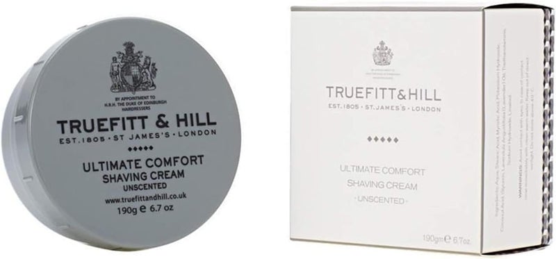 Truefitt & Hill Ultimate Comfort Shaving Cream Bowl - Unscented, 6.7 Ounces for Sensitive Skin - Image 1