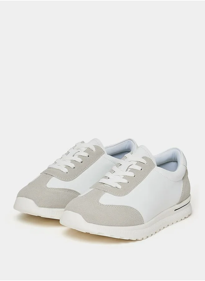 ستايلي Contrast Panel Lace Up Sneakers