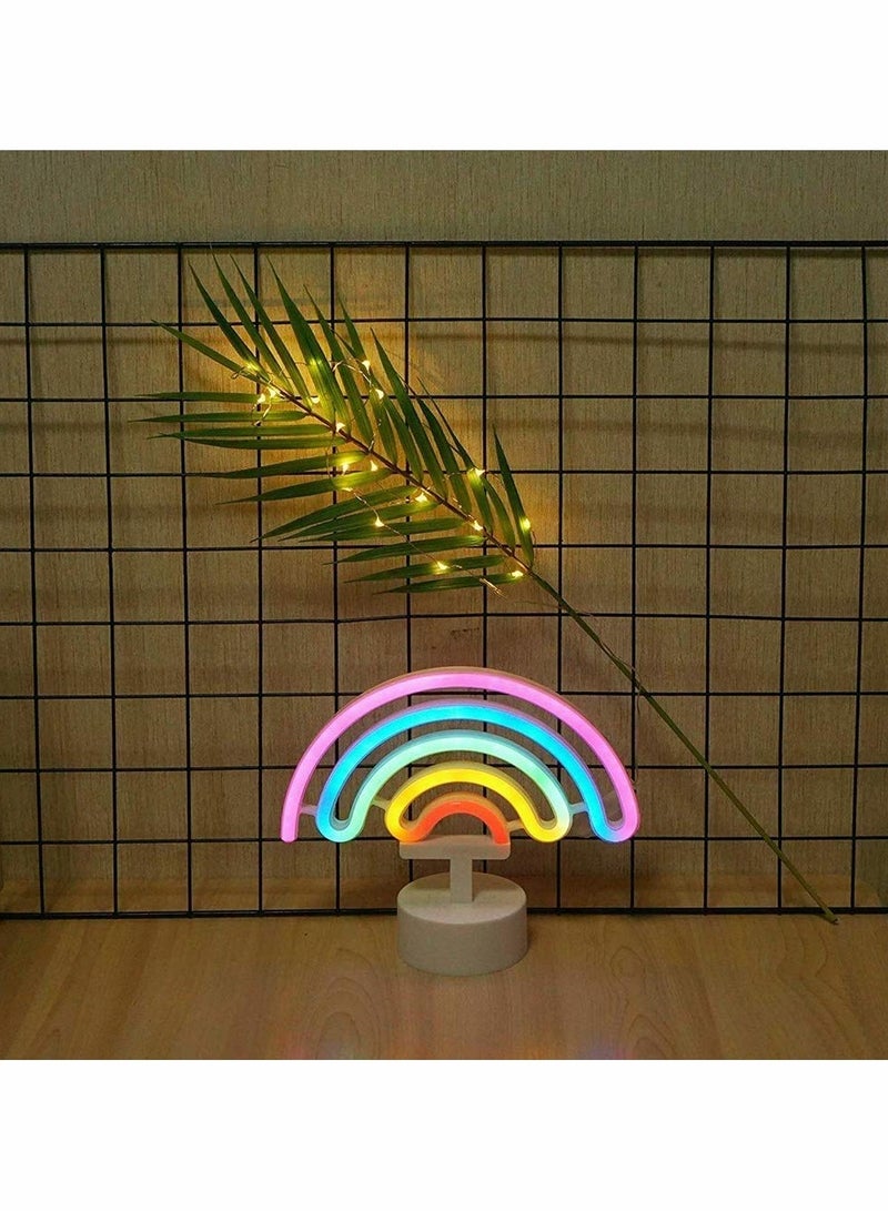 KASTWAVE Neon Rainbow Light, LED Cute Colorful Decoration Night Lights Indoor Wall Base Battery Powered for Kids Nursery Living Room Festive Wedding Birthday Party Beach Anniversary Valentine Gift - Image 5