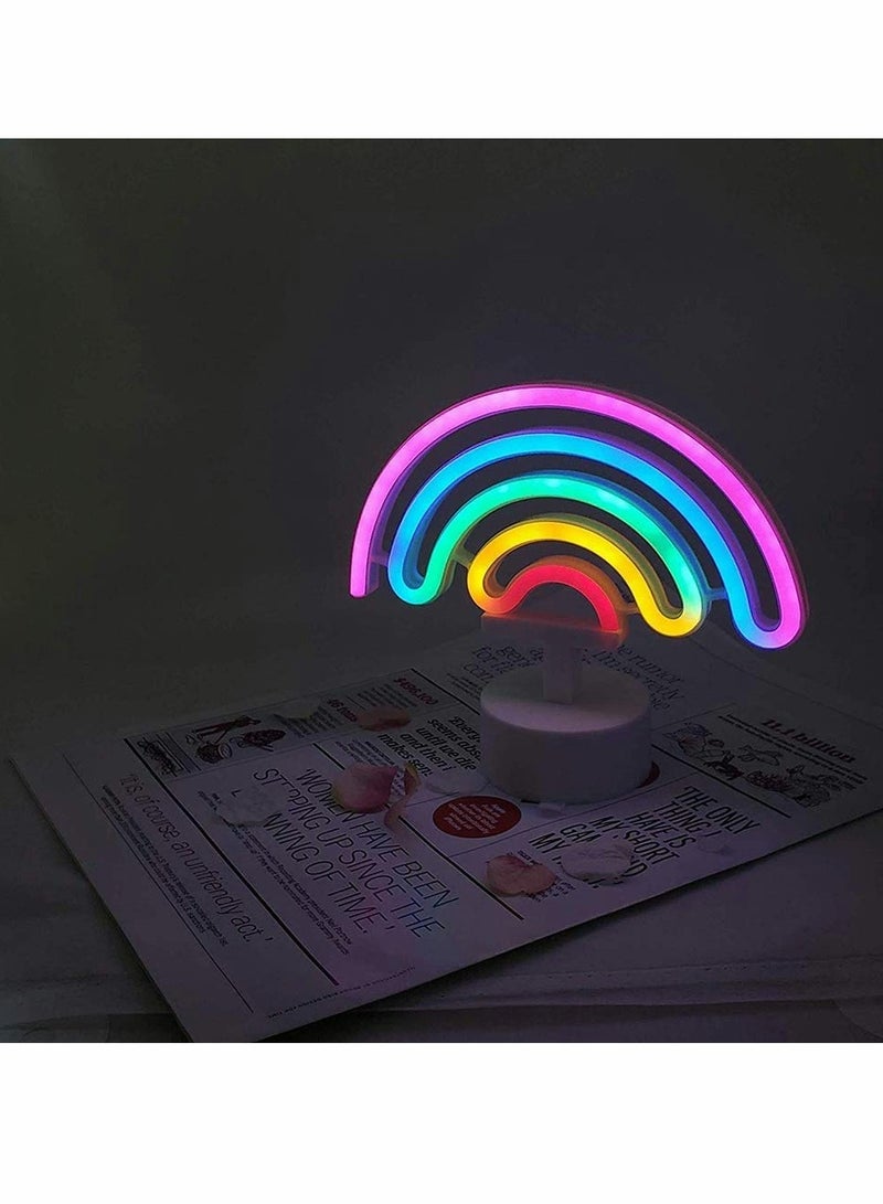 KASTWAVE Neon Rainbow Light, LED Cute Colorful Decoration Night Lights Indoor Wall Base Battery Powered for Kids Nursery Living Room Festive Wedding Birthday Party Beach Anniversary Valentine Gift - Image 3
