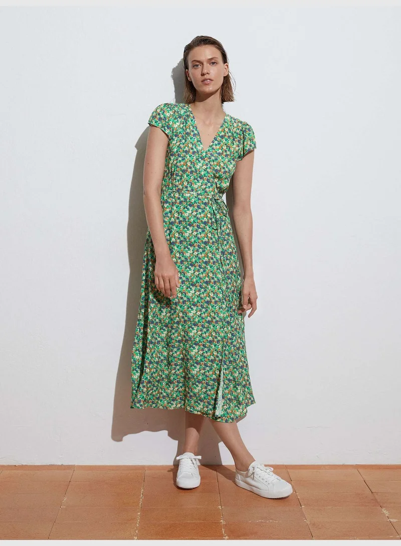 oysho green dress Long vintage floral for Women Pink Dress Girl Dress