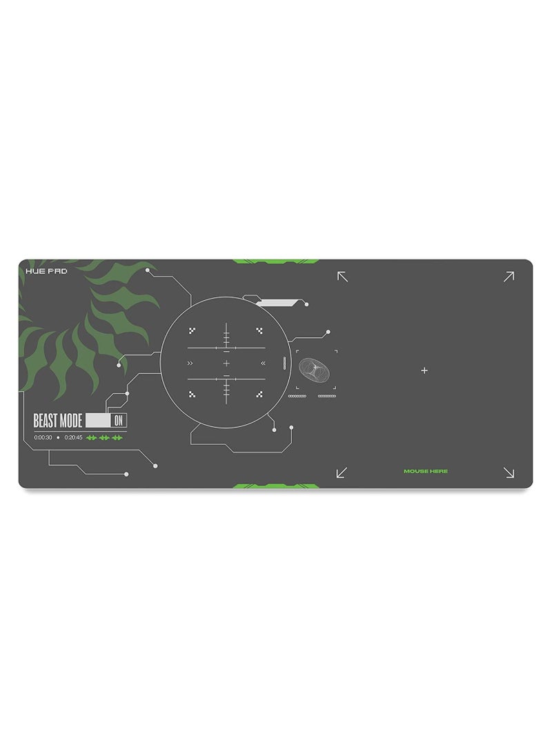 HUE PAD - HUEPAD HALO SERIES, Premium Mousepads, HYDRAGLIDE™ Fabric Gaming Mousepad, XL Desk Pad with Carry Case Tube (X-Large, BEAST MODE) - Image 1