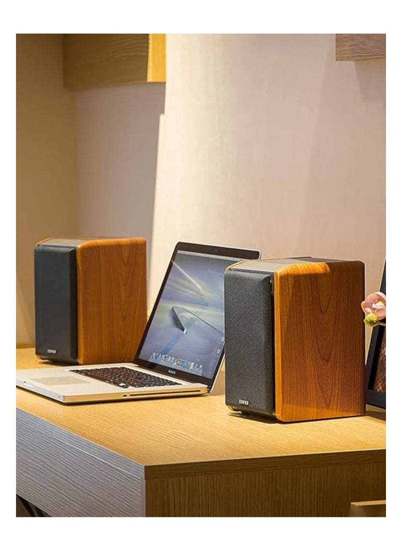 EDIFIER - Edifier R1010BT Powered Bluetooth Bookshelf Speaker Bluetooth 5.1 Brown - Image 1