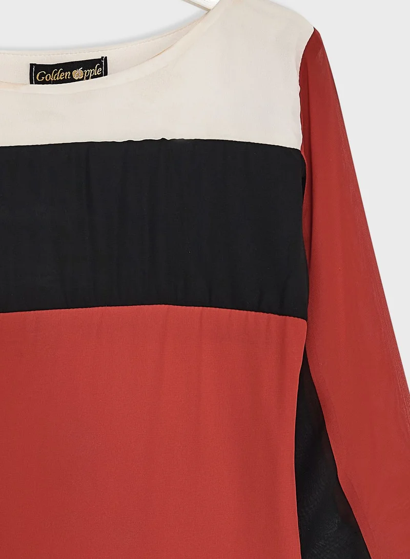 Golden Apple Color Block Dress