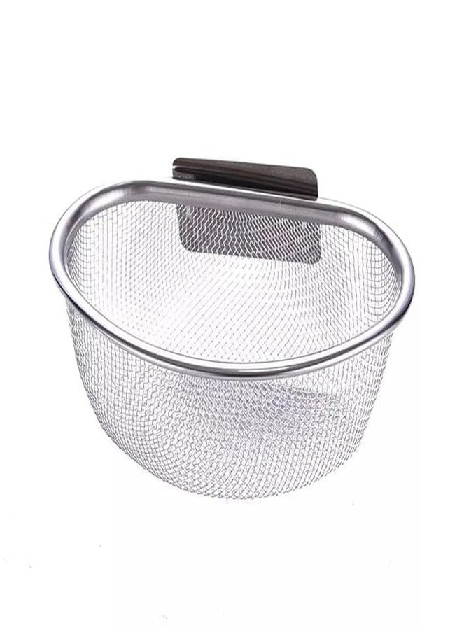BIRZAR Small Steel Kitchen Sink Drainer Basket Multifunctional Kitchen Storage Shelf Rack for Home,wash Basin Sink Drainer Basket Wall-Mounted No Drilling Stainless Steel (1 pcs) - Image 1