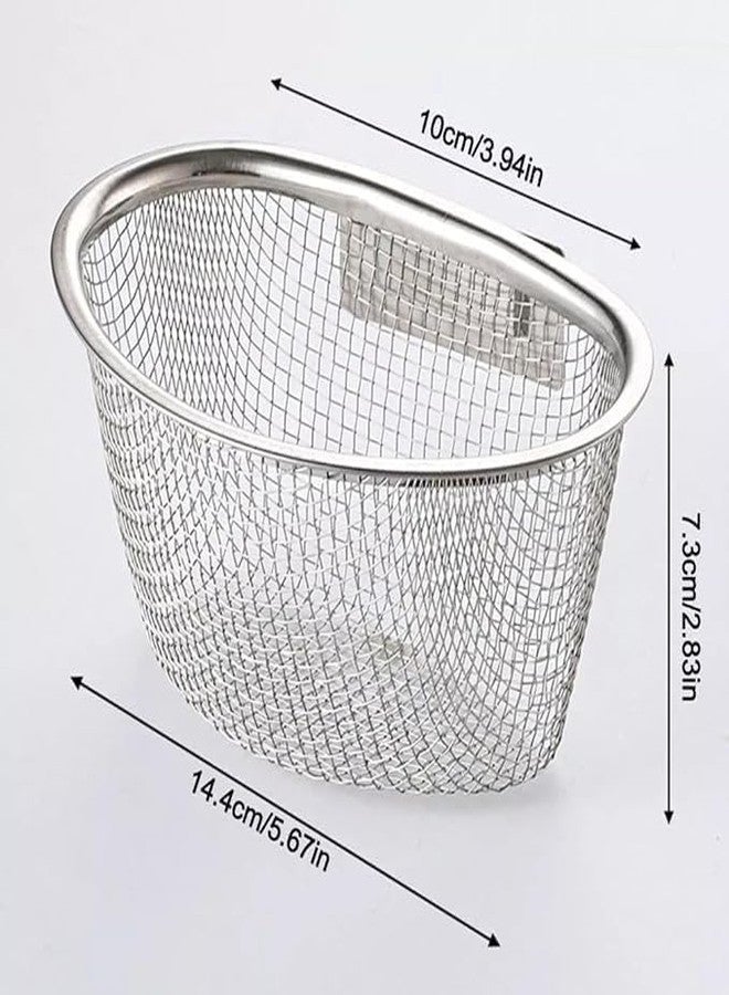BIRZAR Small Steel Kitchen Sink Drainer Basket Multifunctional Kitchen Storage Shelf Rack for Home,wash Basin Sink Drainer Basket Wall-Mounted No Drilling Stainless Steel (1 pcs) - Image 2