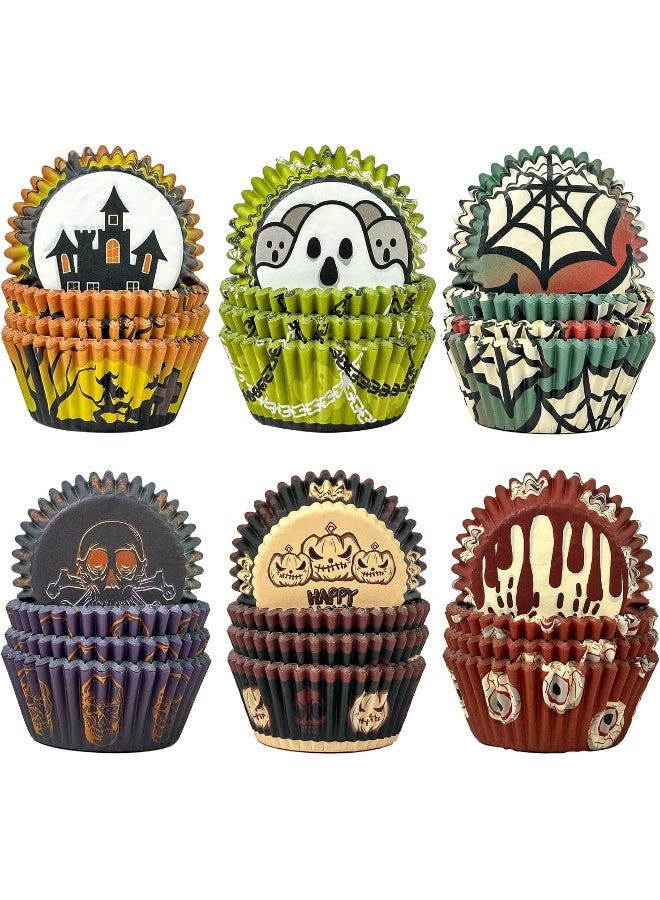 qiqee qiqee Halloween Standard Cupcake Liners Cupcake Cups 300-Count Food Grade Gradient Design Cupcake Papers Baking Cups Cupcake Wrappers for Halloween(Standard Size)  - Image 1