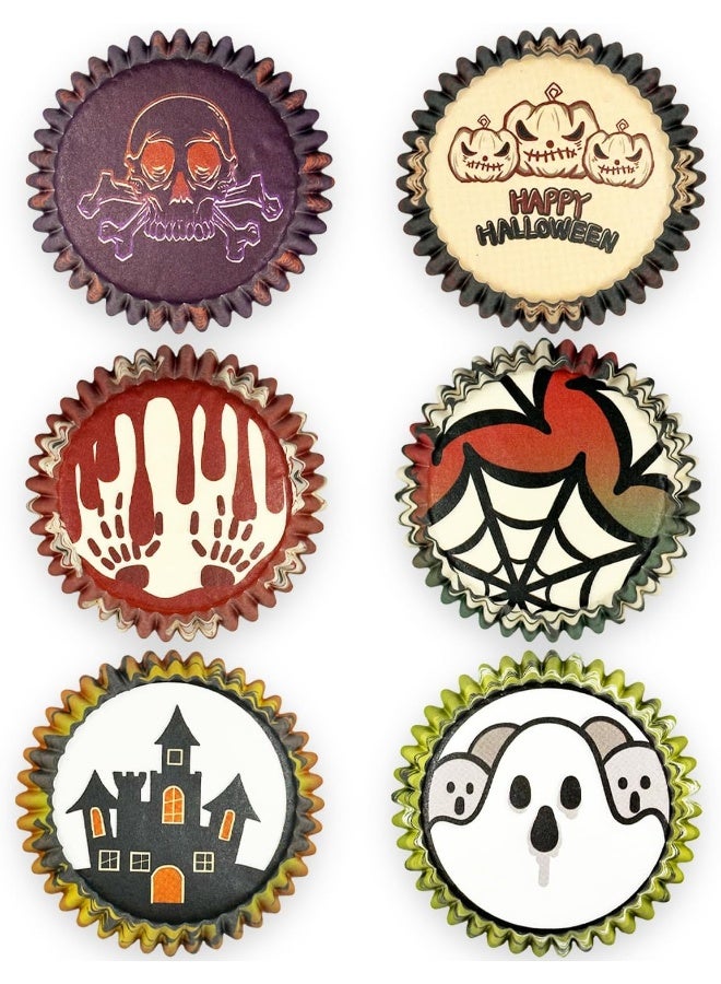 qiqee qiqee Halloween Standard Cupcake Liners Cupcake Cups 300-Count Food Grade Gradient Design Cupcake Papers Baking Cups Cupcake Wrappers for Halloween(Standard Size)  - Image 2