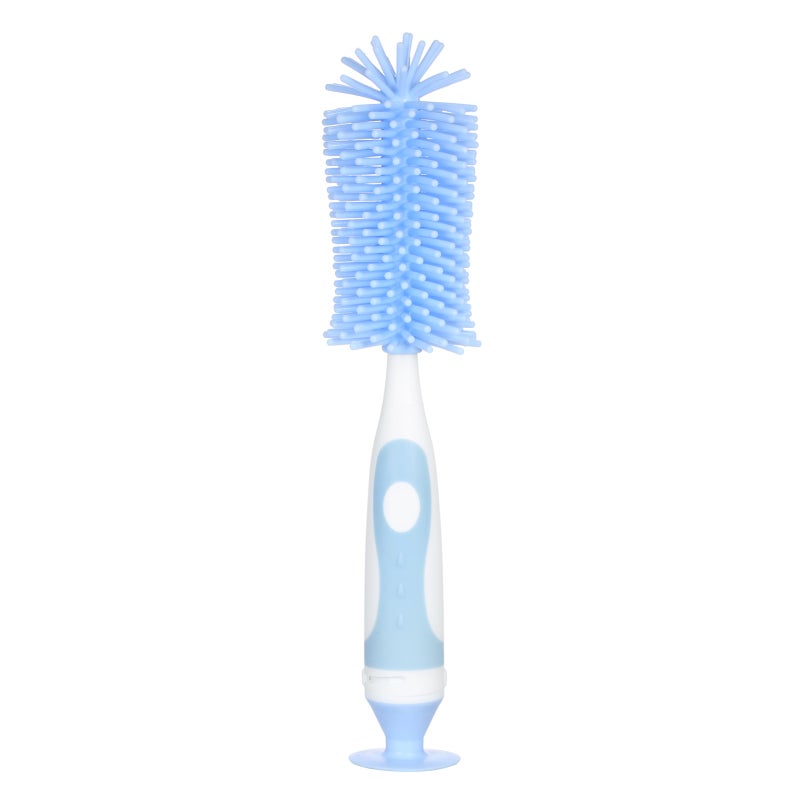 Silicone Bottle Brush: 360 Degree Soft Bristles - Detachable Small Brush Long Non-Slip Handle for Baby Bottle Cleaning, Hard-To-Reach Corners - Image 1