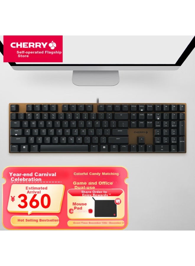 Cherry Kc200 Mechanical Keyboard, Office And Gaming Dual-use Keyboard, Computer Keyboard, Orange-gray Color Scheme Customizable Keyboard, Pbt Keycaps Wired Keyboard, Brown Switches 108 Keys - Image 4