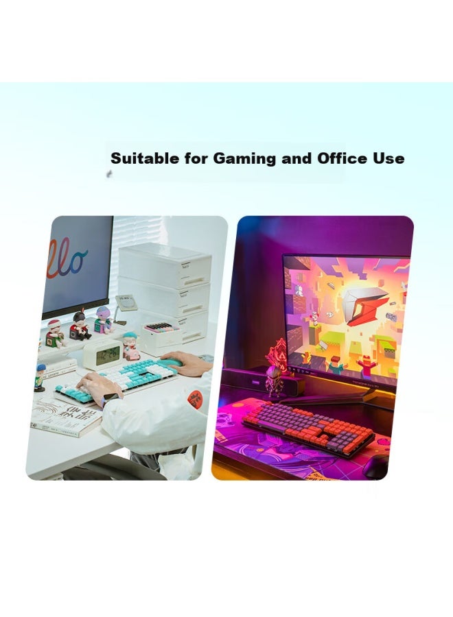 Cherry Kc200 Mechanical Keyboard, Office And Gaming Dual-use Keyboard, Computer Keyboard, Orange-gray Color Scheme Customizable Keyboard, Pbt Keycaps Wired Keyboard, Brown Switches 108 Keys - Image 1
