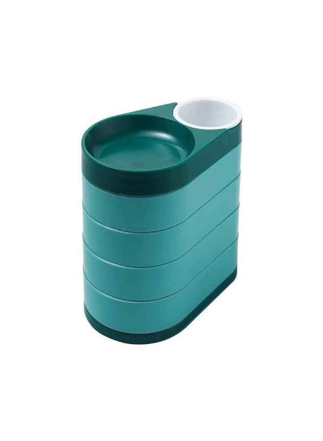 شيري بوكس منظم مجوهرات دوار من CherryBox - علبة تخزين مجوهرات بلاستيكية دوارة بخمس طبقات مع قاعدة مانعة للانزلاق للأقراط والخواتم والدبابيس للنساء - قابلة للدوران 360 درجة وقابلة للحمل (أخضر) - Image 1