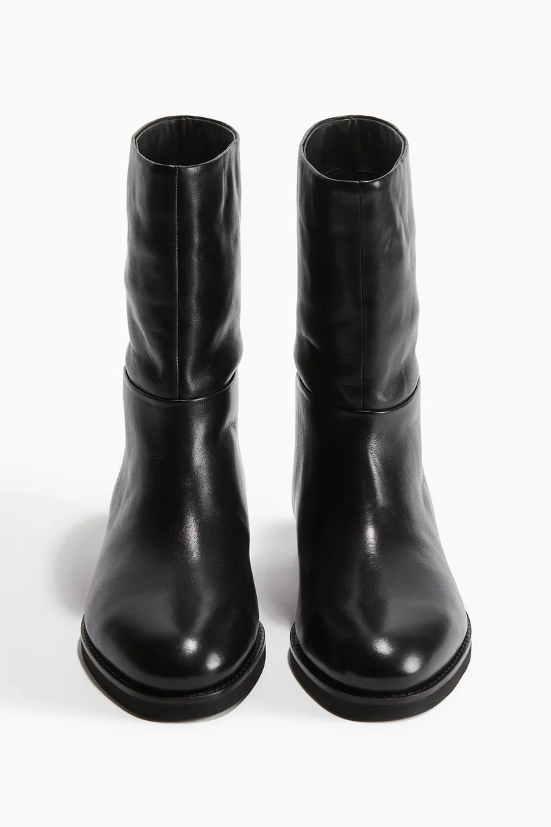 H&M Calf-High Leather Boots