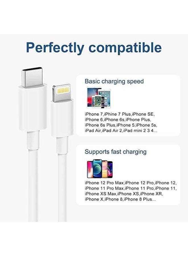 2 Pack USB-C To Lightning Cable (1m) Compatible With IPhone MFi Fast Charger Lightning Cable PD 20W - Image 5