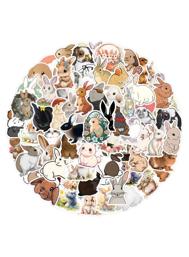 NIBEMINENT 110 Pcs Cartoon Rabbit Deco Kit Waterproof Stickers, High Definition Printing Bright Colors, Suitable for Laptop Skateboard Luggage Water Bottle Guitar DIY - Image 1