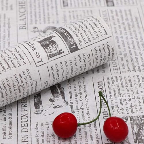 TANONE Newspaper Wallpaper 177 X 236 Newspaper Backdrop Vintage Black and White Contact Paper Peel and Stick Wallpaper Retro for Cabinets Countertops Decorative Gift Wrap Tissue - Image 1