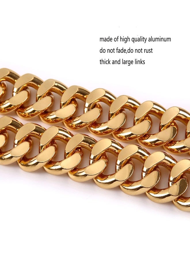 Yichain 25 Inch Trendy Chunky Metal Chain Purse Handle Shoulder Strap Replacement for Handbag (Yellow Gold) - Image 3