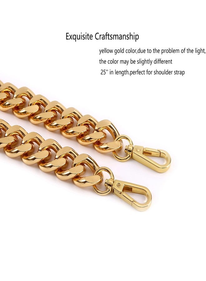 Yichain 25 Inch Trendy Chunky Metal Chain Purse Handle Shoulder Strap Replacement for Handbag (Yellow Gold) - Image 4