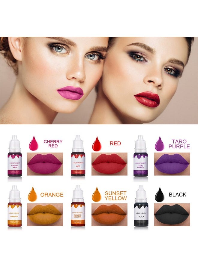 12 Colors Diy Lip Gloss Pigment Set，Liquid Pigment For Lip Gloss Natural Multifunctional High Color Rendering Red Warm Color Pigment For Lip Gloss Making-Set A