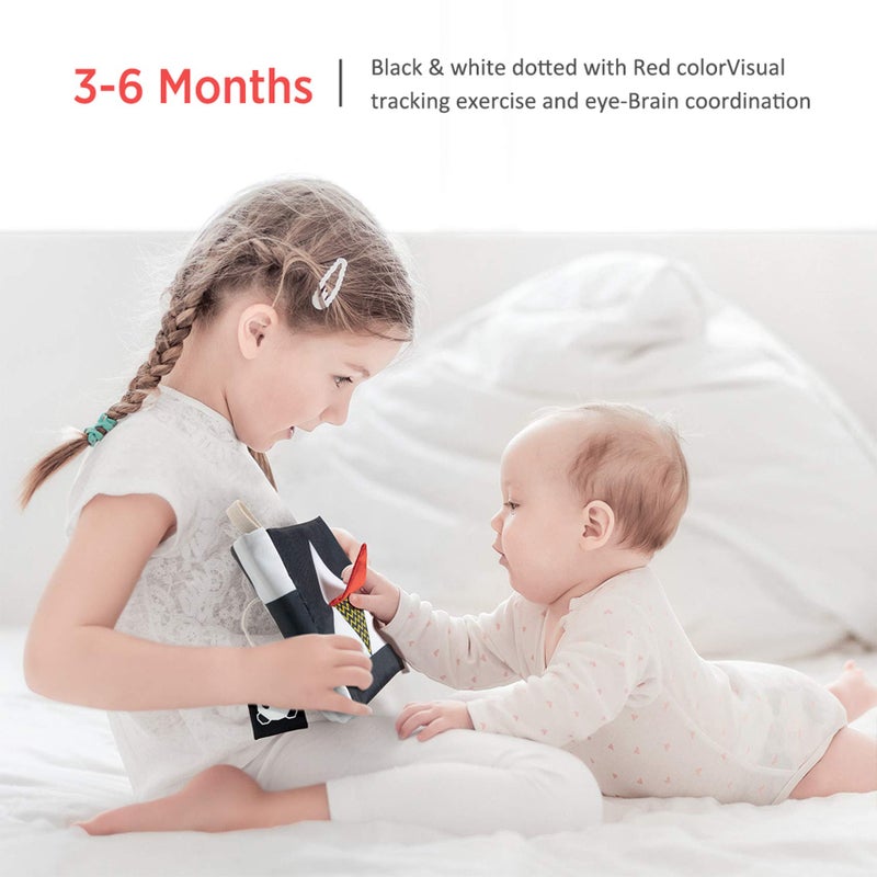 beiens High Contrast Black and White Baby Book - Touch and Feel Crinkle Sensory Toy - Visual Stimulation Interactive Montessori Toys for 0-12 Months Infant Newborn - Baby Gift for Boys Girls - Image 2