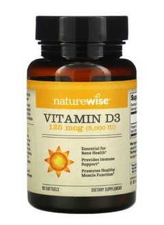 NatureWise Vitamin D3 125 mcg 5000 IU 90 Softgels  - Image 1
