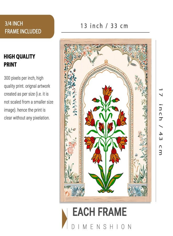 kotart Indian Art Wall Painting Madhubani Home Decoration Frame With For Living Room Bed Room Hotel Wall Decor Digital Reprint Engineered Wood Set of 2 Size 13 X 17 inch - Image 2