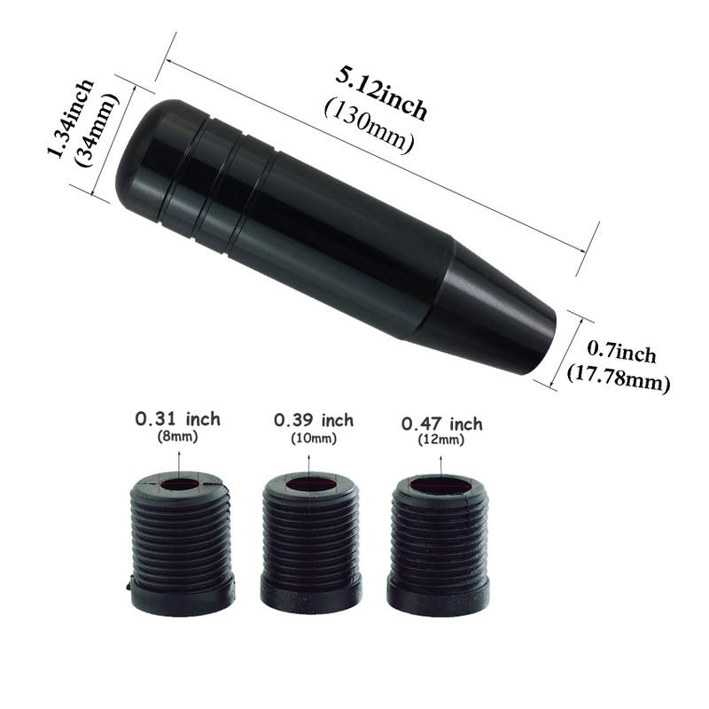 Abfer 5" Heavy Weighted Shift Knob, Aluminum Alloy Car Gear Lever Stick Shifter Handle Fit Most Automatic Manual Vehicle (Black) - Image 2
