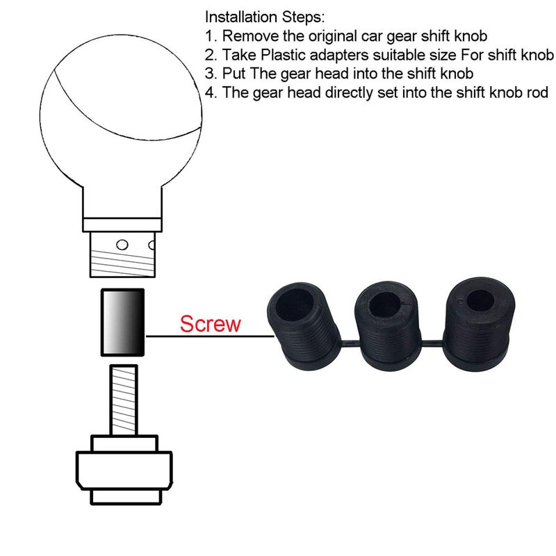 Abfer 5" Heavy Weighted Shift Knob, Aluminum Alloy Car Gear Lever Stick Shifter Handle Fit Most Automatic Manual Vehicle (Black) - Image 4