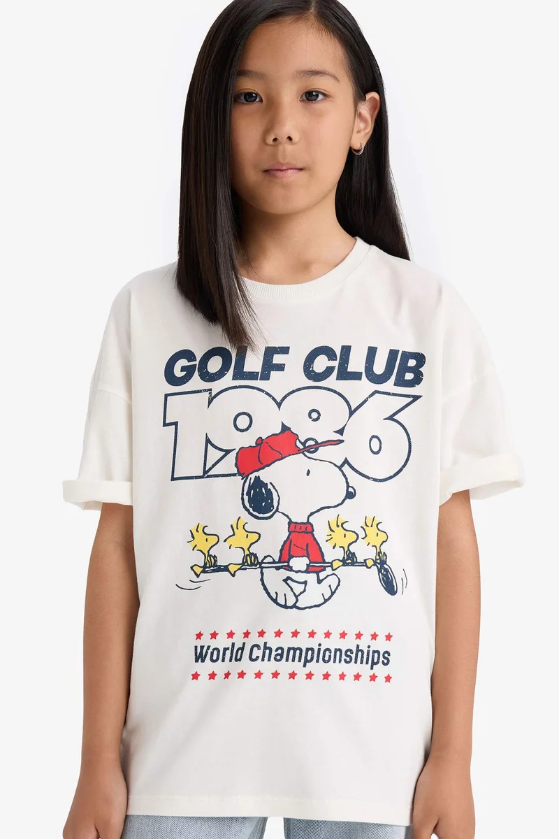 Defacto Oversize Fit Snoopy Licensed Short Sleeve T-Shirt