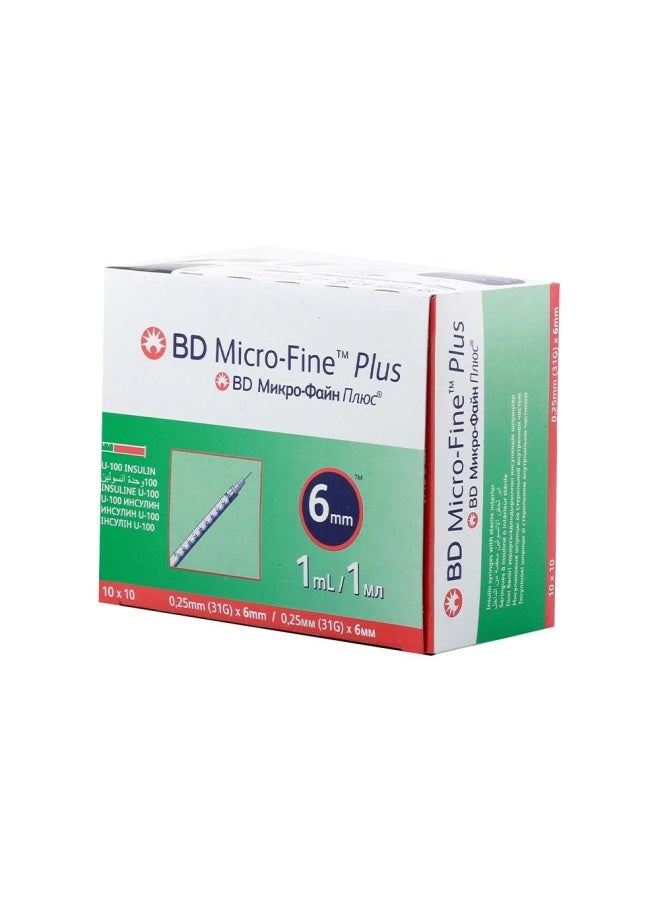 BD Micro-Fine+ Insulin 1 Ml Syringe 0.25 Mm (31G) X 6 Mm 100'S - Image 2