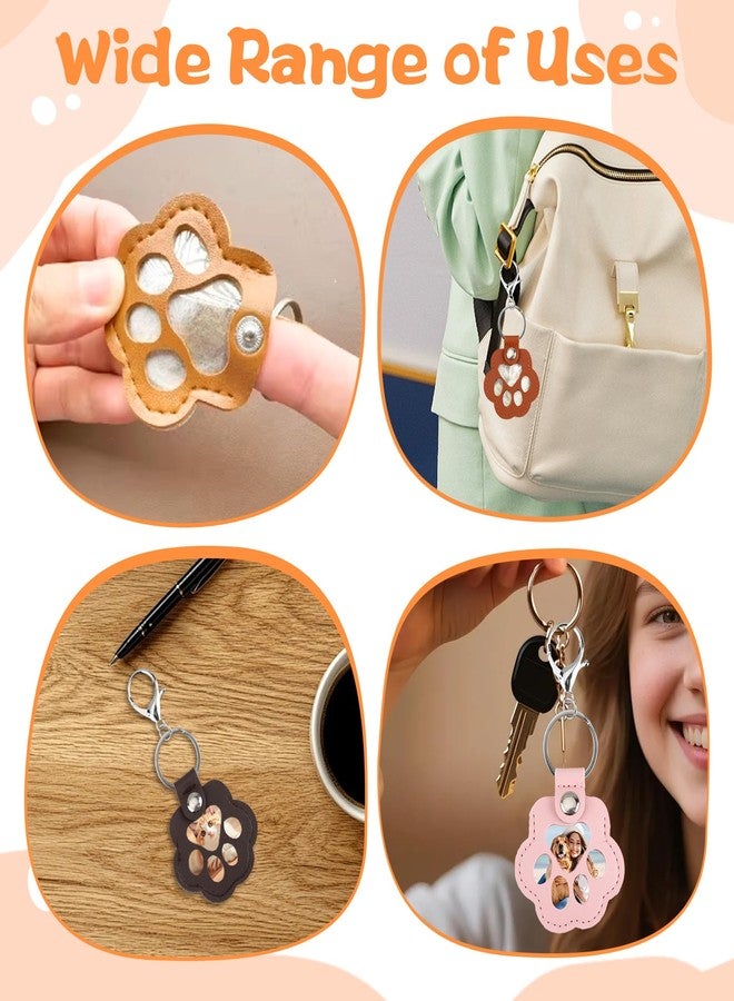 Ryetvok 8 Pcs Pet Paw Shaped Leather Keychain with Lobster Clasp,Pet Hair Keychain Set, Fur Photo Storage Keyring, Portable Memorial Charm For Dog And Cat Lovers, Handmade Bag Purse Key Holder - Image 4