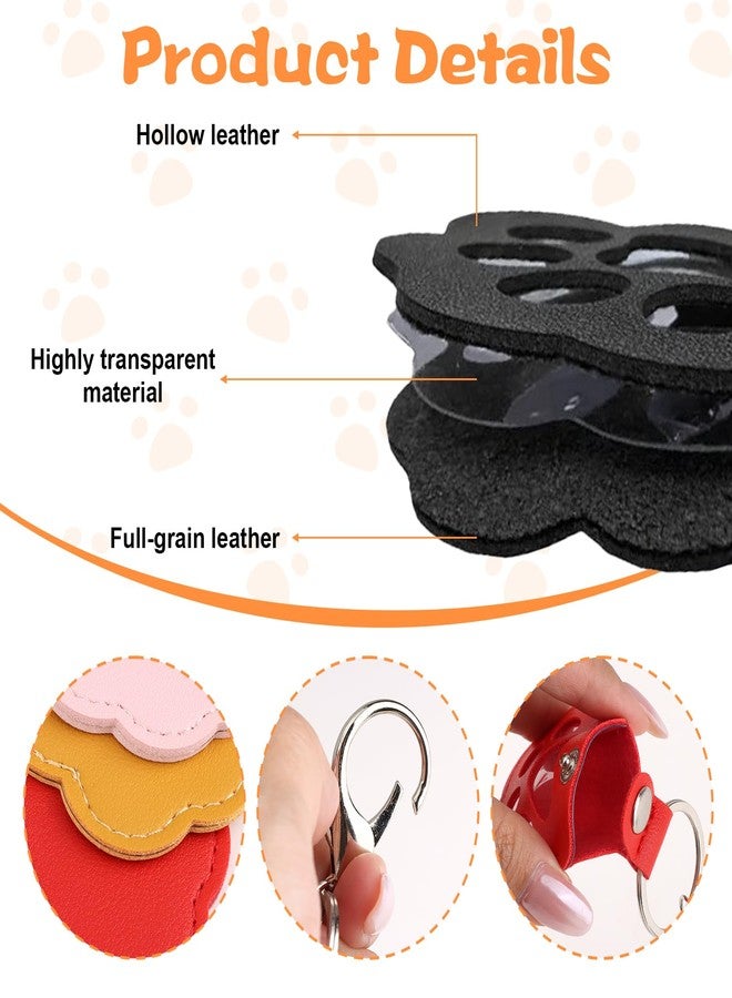 Ryetvok 8 Pcs Pet Paw Shaped Leather Keychain with Lobster Clasp,Pet Hair Keychain Set, Fur Photo Storage Keyring, Portable Memorial Charm For Dog And Cat Lovers, Handmade Bag Purse Key Holder - Image 3