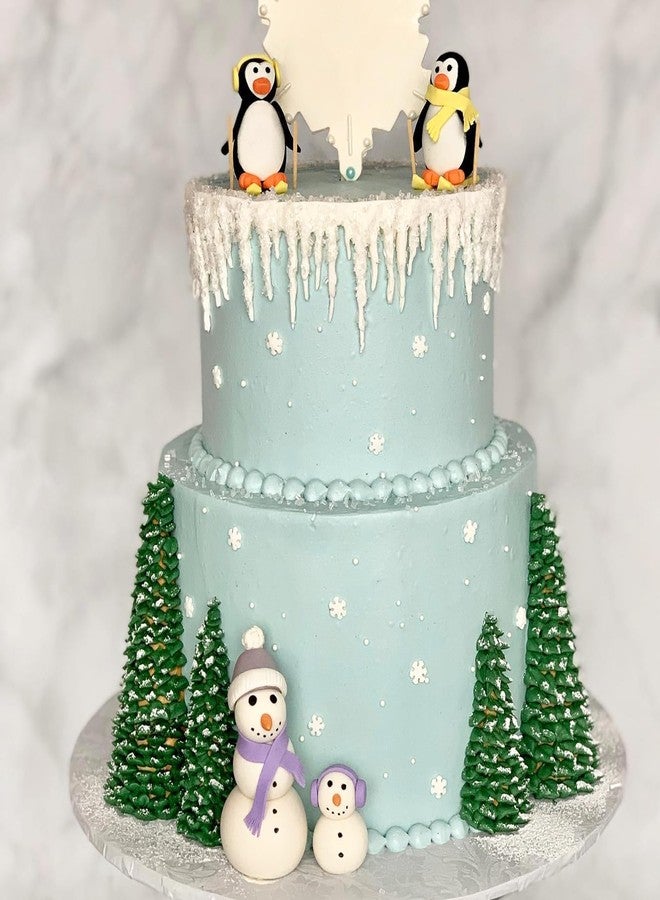 Caregene Penguin Silicone Molds Penguin Cake Decoration 3D Snowflake Icicles Clay Mold for Cake Decorating & Crafts - Image 4