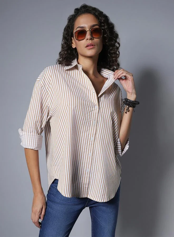 هاي ستار Striped Long Sleeve Regular Fit Shirt by Styli