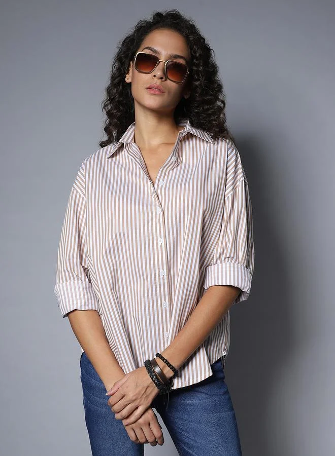 هاي ستار Striped Long Sleeve Regular Fit Shirt by Styli