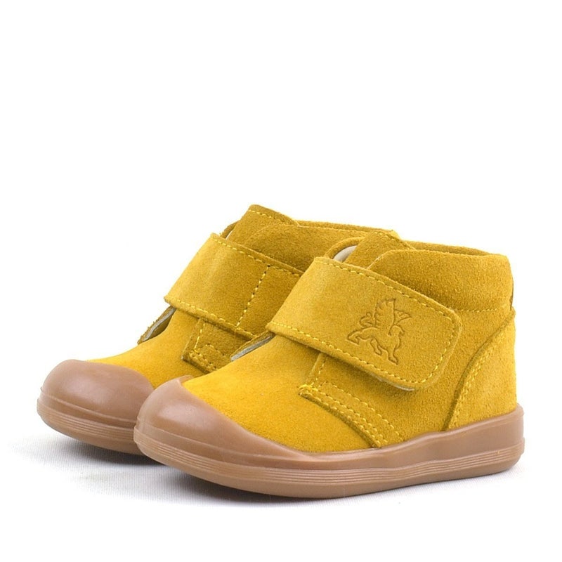 Rakerplus Yohoo Kids' Genuine Leather Yellow Velcro Unisex Shoes by Raker Plus - Image 5