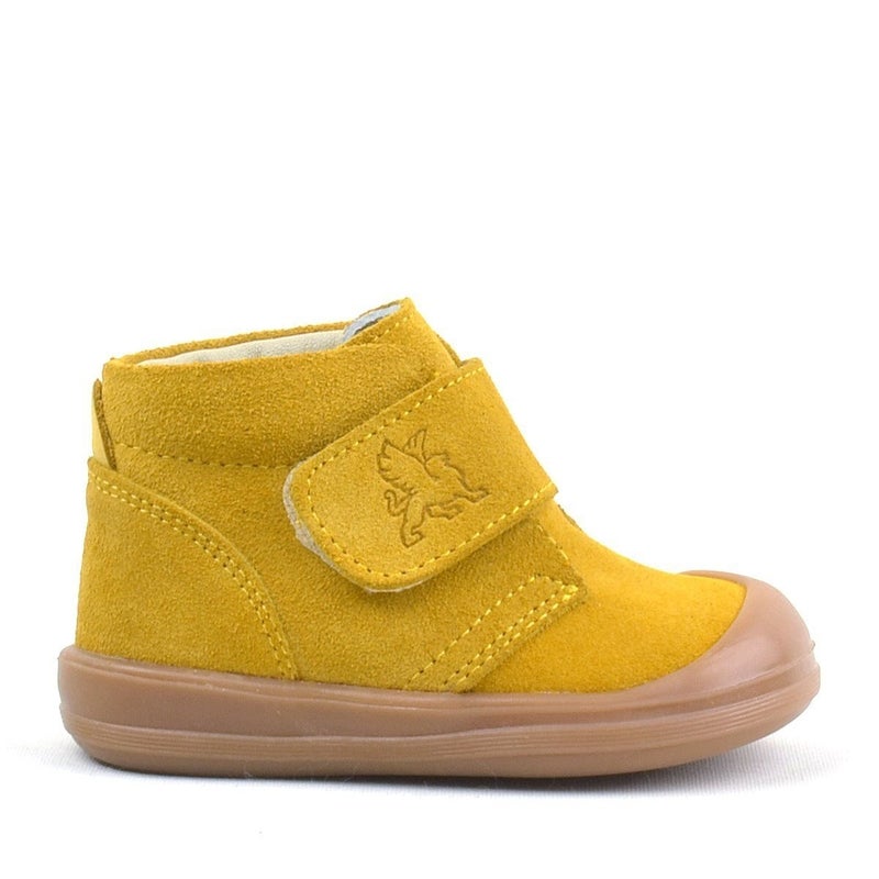 Rakerplus Yohoo Kids' Genuine Leather Yellow Velcro Unisex Shoes by Raker Plus - Image 3