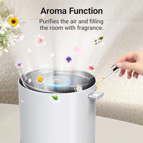 Cobectal Air Purifiers for Home Large Rooms, Cobectal Air Cleaner with 3-in-1 Filter Covers up to 1650ft², Air Quality Sensor, Aroma Function & Sleep Mode, Pet Air Purifier, White - Image 5