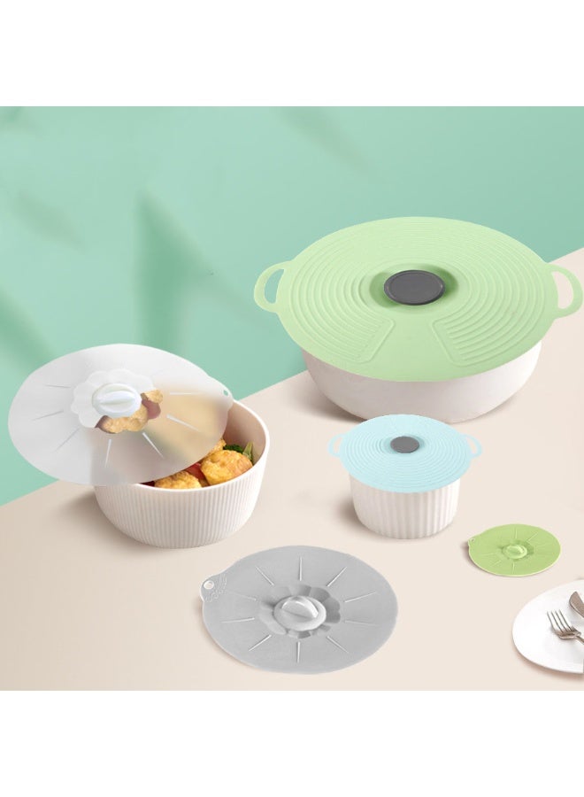 هومستر 5 قطع أغطية سيليكون ماصة، أغطية طعام ملونة، إغطية ماصة قابلة لإعادة الاستخدام مقاومة للحرارة للاستخدام في الميكروويف، تُستخدم على الأكواب والوعاء والأطباق والوعاء والمقاليات والفرن والثلاجة، خالية من BPA، 15x18 سم - Image 5
