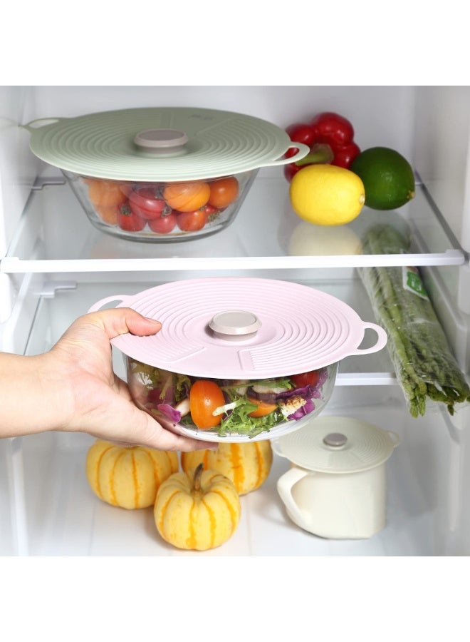 هومستر 5 قطع أغطية سيليكون ماصة، أغطية طعام ملونة، إغطية ماصة قابلة لإعادة الاستخدام مقاومة للحرارة للاستخدام في الميكروويف، تُستخدم على الأكواب والوعاء والأطباق والوعاء والمقاليات والفرن والثلاجة، خالية من BPA، 15x18 سم - Image 2