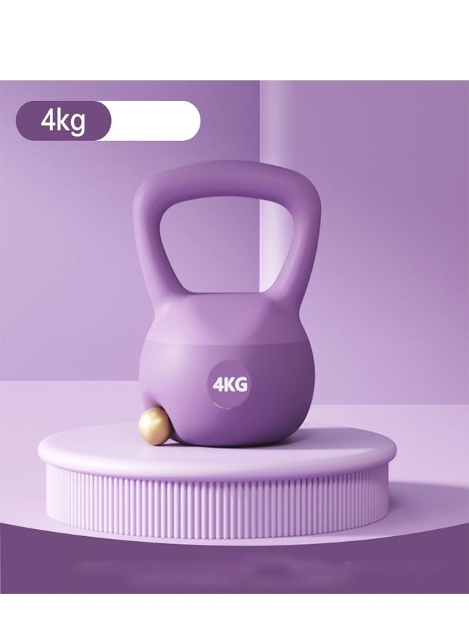 كيلا أوزان كيتل بيل الناعمة المصنوعة من مادة البولي فينيل كلوريد لتدريب القوة، كيتل بيل لرفع الأثقال وتدريب الجذع، تتوفر بوزن 4 كجم و6 كجم للاختيار من بينها - Image 1